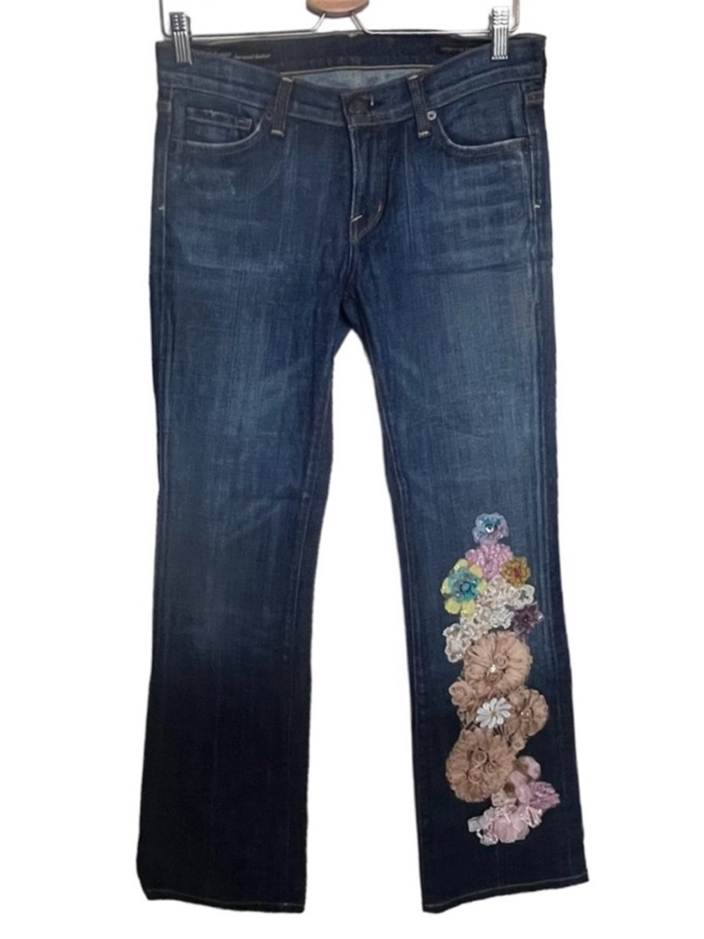 Citizens of Humanity “Kelly” Low Waist Bootcut Jeans 3D Floral Appliqué